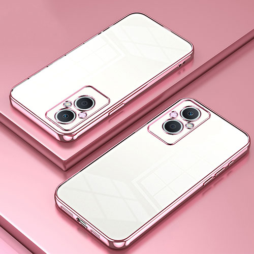 Ultra-thin Transparent TPU Soft Case Cover SY1 for Oppo A96 5G Rose Gold