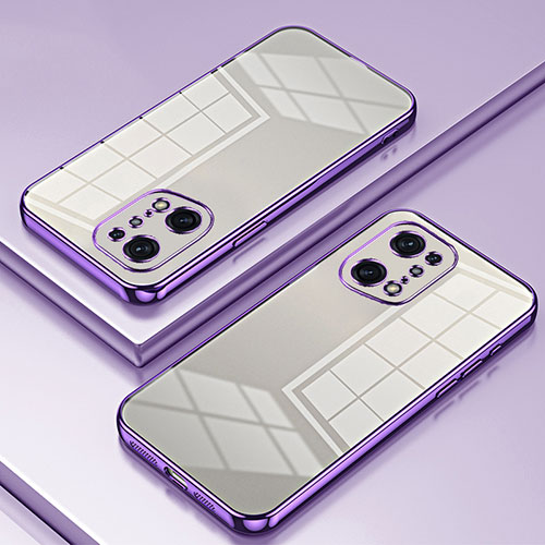 Ultra-thin Transparent TPU Soft Case Cover SY1 for Oppo Find X5 Pro 5G Purple