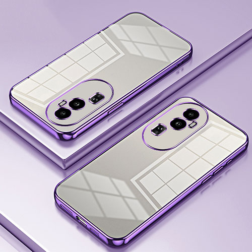 Ultra-thin Transparent TPU Soft Case Cover SY1 for Oppo Reno10 Pro+ Plus 5G Purple