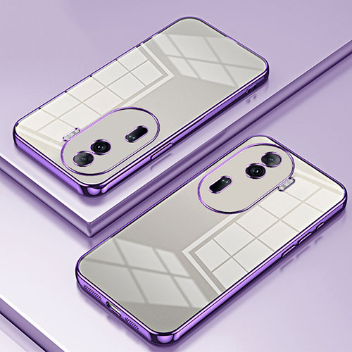 Ultra-thin Transparent TPU Soft Case Cover SY1 for Oppo Reno11 Pro 5G Purple