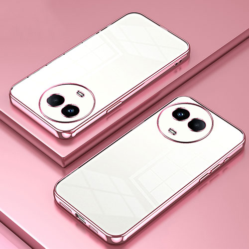 Ultra-thin Transparent TPU Soft Case Cover SY1 for Realme V50s 5G Rose Gold