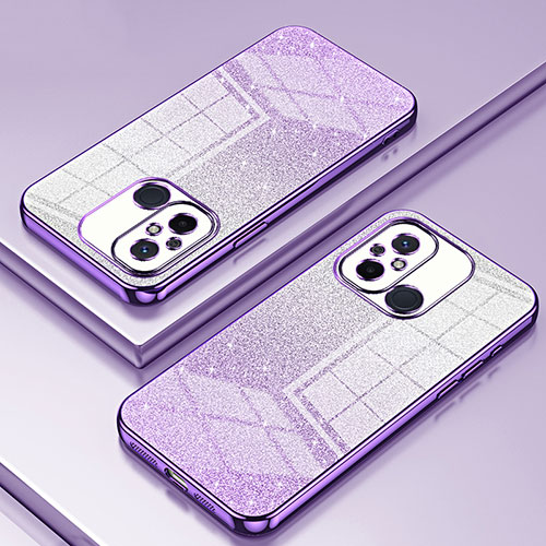 Ultra-thin Transparent TPU Soft Case Cover SY1 for Xiaomi Poco C55 Purple