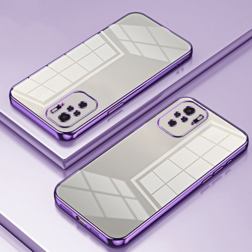 Ultra-thin Transparent TPU Soft Case Cover SY1 for Xiaomi Redmi Note 10 4G Purple