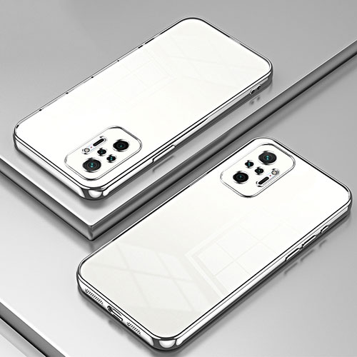 Ultra-thin Transparent TPU Soft Case Cover SY1 for Xiaomi Redmi Note 10 Pro 4G Silver