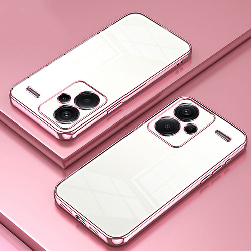 Ultra-thin Transparent TPU Soft Case Cover SY1 for Xiaomi Redmi Note 13 Pro+ Plus 5G Rose Gold