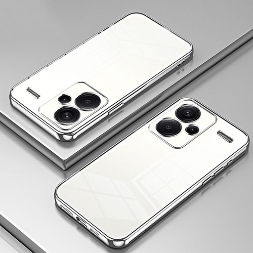 Ultra-thin Transparent TPU Soft Case Cover SY1 for Xiaomi Redmi Note 13 Pro+ Plus 5G Silver