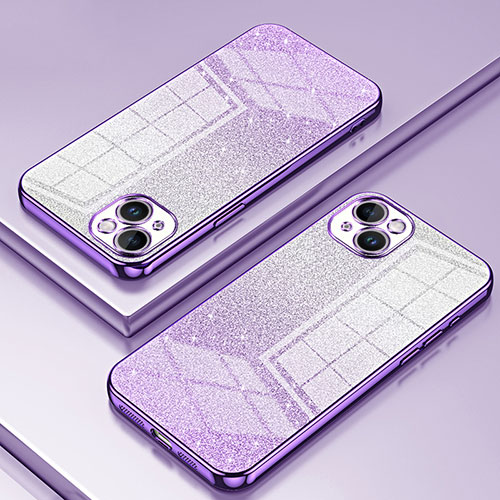 Ultra-thin Transparent TPU Soft Case Cover SY2 for Apple iPhone 14 Purple