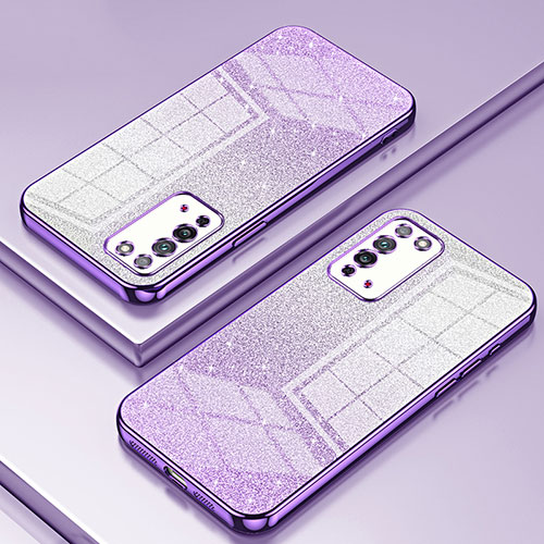 Ultra-thin Transparent TPU Soft Case Cover SY2 for Huawei Honor X10 5G Purple