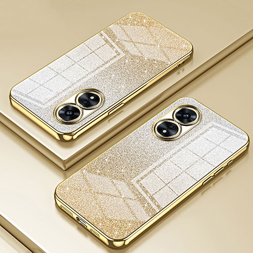Ultra-thin Transparent TPU Soft Case Cover SY2 for Oppo A97 5G Gold
