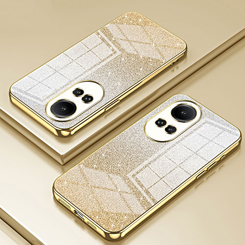 Ultra-thin Transparent TPU Soft Case Cover SY2 for Oppo Reno10 Pro 5G Gold