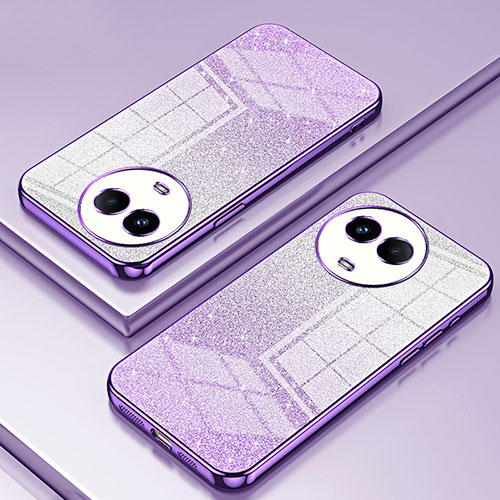Ultra-thin Transparent TPU Soft Case Cover SY2 for Realme V50 5G Purple