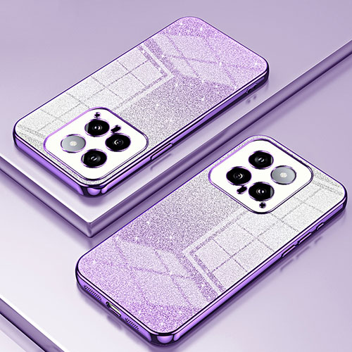 Ultra-thin Transparent TPU Soft Case Cover SY2 for Xiaomi Mi 14 5G Purple