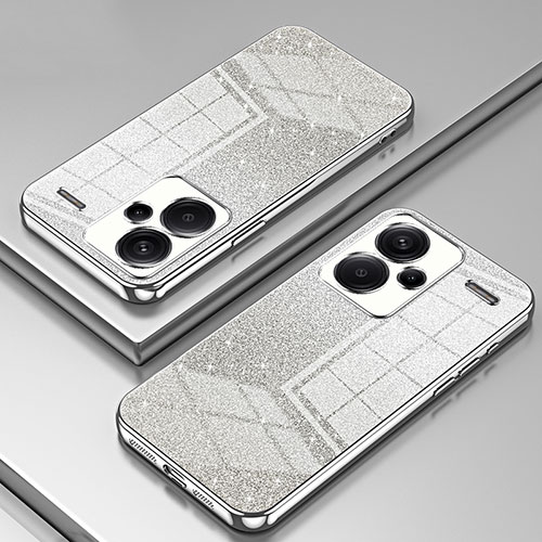 Ultra-thin Transparent TPU Soft Case Cover SY2 for Xiaomi Redmi Note 13 Pro+ Plus 5G Silver