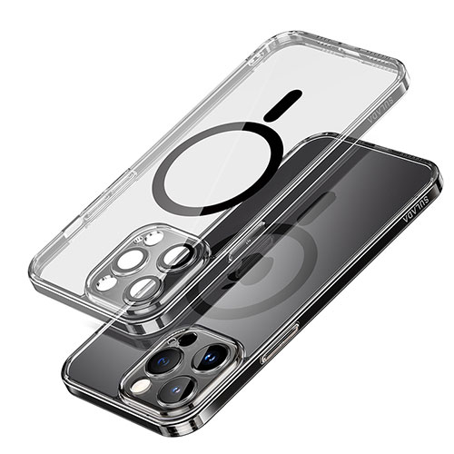 Ultra-thin Transparent TPU Soft Case Cover with Mag-Safe Magnetic LD1 for Apple iPhone 15 Pro Black