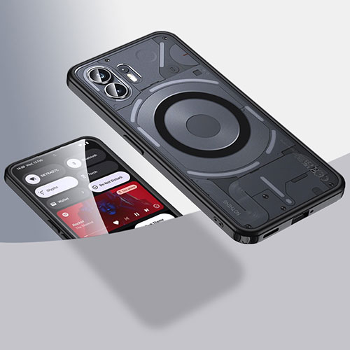 Ultra-thin Transparent TPU Soft Case Cover with Mag-Safe Magnetic QK1 for Nothing Phone 2 Black