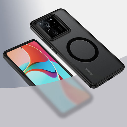 Ultra-thin Transparent TPU Soft Case Cover with Mag-Safe Magnetic QK1 for Xiaomi Redmi K60 Ultra 5G Black