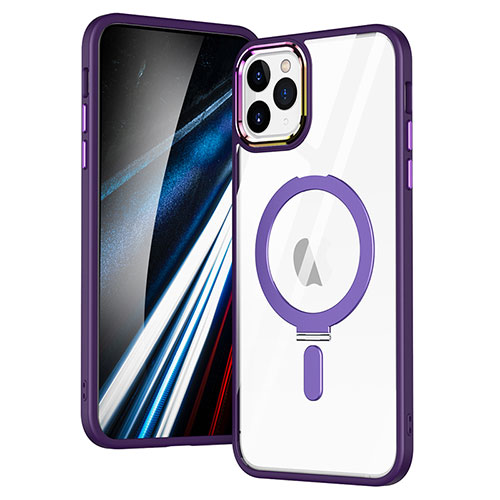 Ultra-thin Transparent TPU Soft Case Cover with Mag-Safe Magnetic SD1 for Apple iPhone 11 Pro Purple