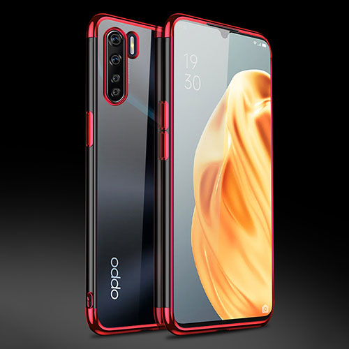 Ultra-thin Transparent TPU Soft Case Cover Z01 for Oppo Reno3 Red