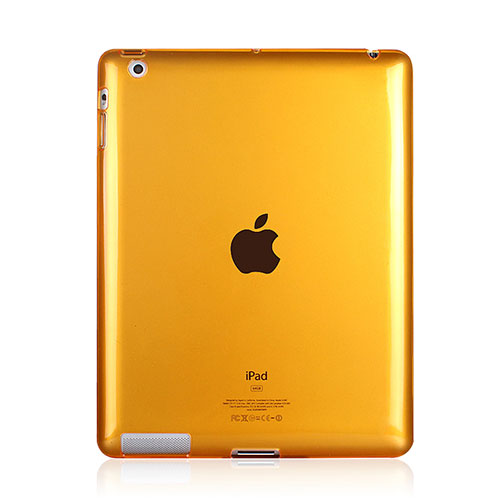 Ultra-thin Transparent TPU Soft Case for Apple iPad 4 Yellow