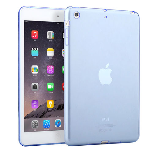 Ultra-thin Transparent TPU Soft Case for Apple iPad Mini 3 Sky Blue