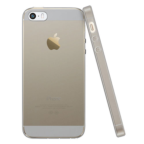 Ultra-thin Transparent TPU Soft Case for Apple iPhone 5S Gray