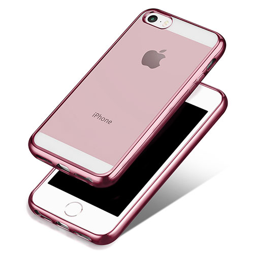 Ultra-thin Transparent TPU Soft Case H01 for Apple iPhone 5S Pink