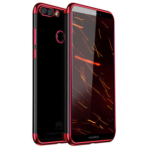 Ultra-thin Transparent TPU Soft Case H01 for Huawei Y9 (2018) Red