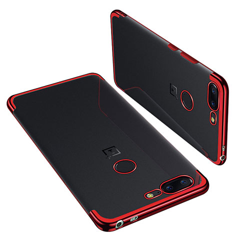 Ultra-thin Transparent TPU Soft Case H01 for OnePlus 5T A5010 Red