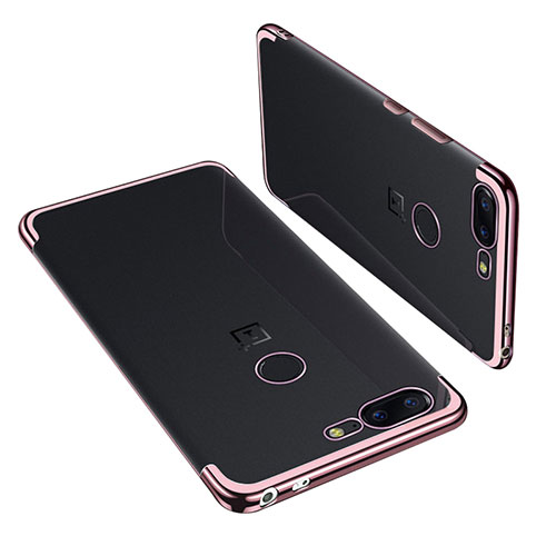 Ultra-thin Transparent TPU Soft Case H01 for OnePlus 5T A5010 Rose Gold