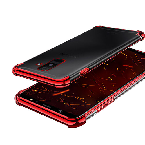 Ultra-thin Transparent TPU Soft Case H01 for Samsung Galaxy A6 Plus (2018) Red