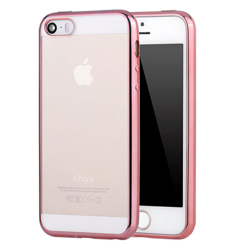 Ultra-thin Transparent TPU Soft Case H03 for Apple iPhone SE Pink