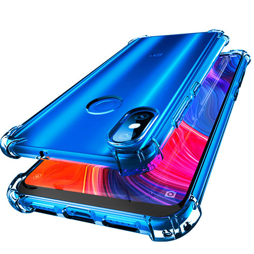 Ultra-thin Transparent TPU Soft Case H03 for Xiaomi Mi 8 Blue