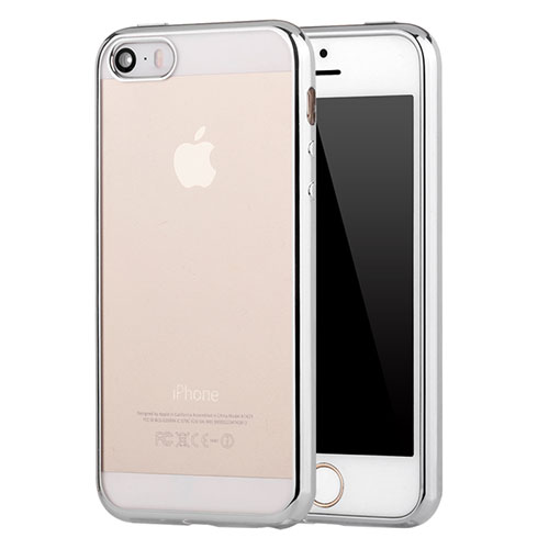 Ultra-thin Transparent TPU Soft Case H05 for Apple iPhone 5S Silver