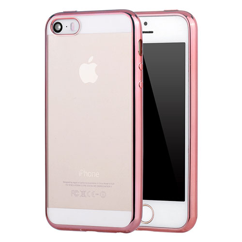 Ultra-thin Transparent TPU Soft Case H05 for Apple iPhone SE Rose Gold