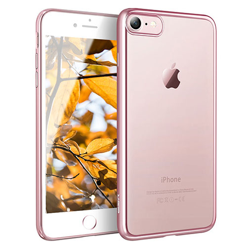 Ultra-thin Transparent TPU Soft Case H11 for Apple iPhone SE3 2022 Rose Gold