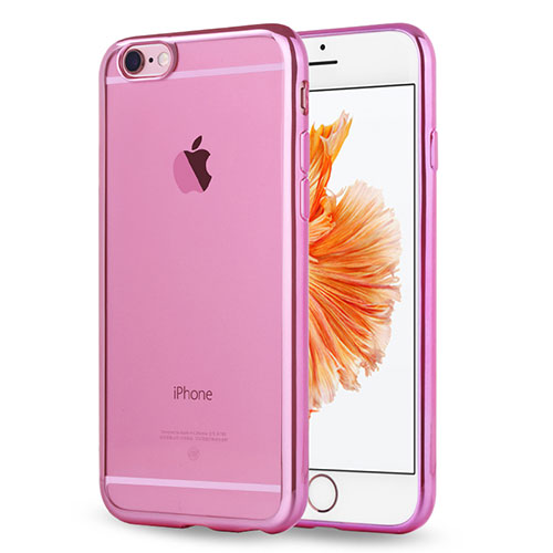 Ultra-thin Transparent TPU Soft Case H17 for Apple iPhone 6 Pink