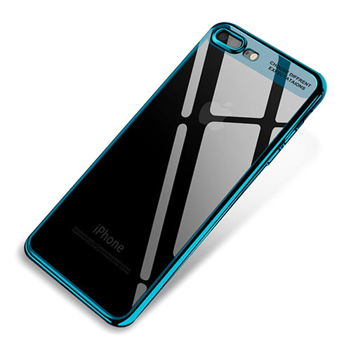 Ultra-thin Transparent TPU Soft Case Q03 for Apple iPhone 8 Plus Blue