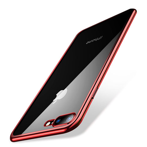 Ultra-thin Transparent TPU Soft Case Q04 for Apple iPhone 7 Plus Red