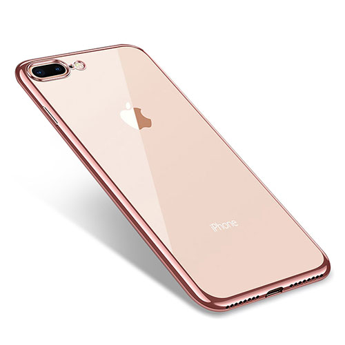 Ultra-thin Transparent TPU Soft Case Q06 for Apple iPhone 7 Plus Rose Gold