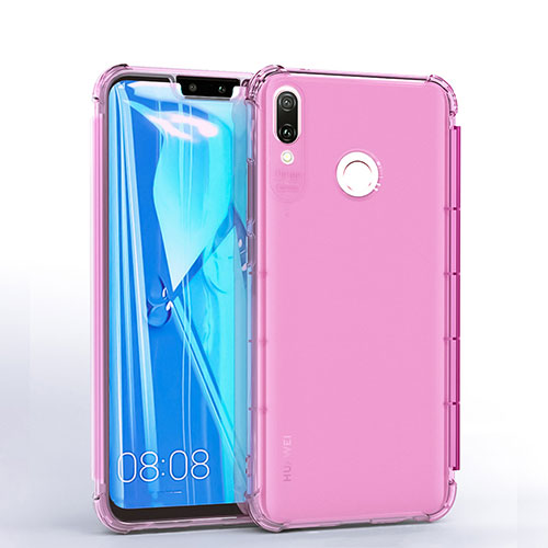 Ultra-thin Transparent TPU Soft Case S01 for Huawei Y9 (2019) Pink