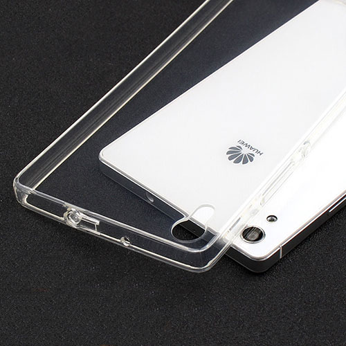 Ultra-thin Transparent TPU Soft Case T02 for Huawei Ascend P7 Clear