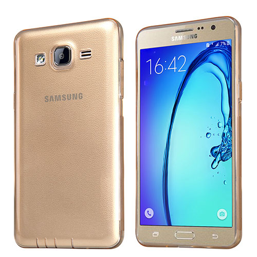 Ultra-thin Transparent TPU Soft Case T03 for Samsung Galaxy On5 Pro Gold