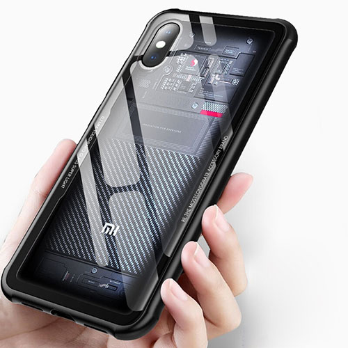 Ultra-thin Transparent TPU Soft Case T03 for Xiaomi Mi 8 Pro Global Version Black