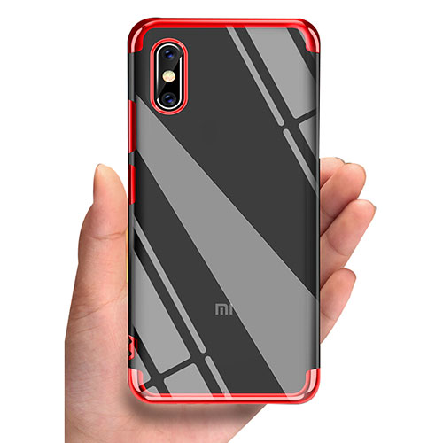 Ultra-thin Transparent TPU Soft Case T05 for Xiaomi Mi 8 Screen Fingerprint Edition Red