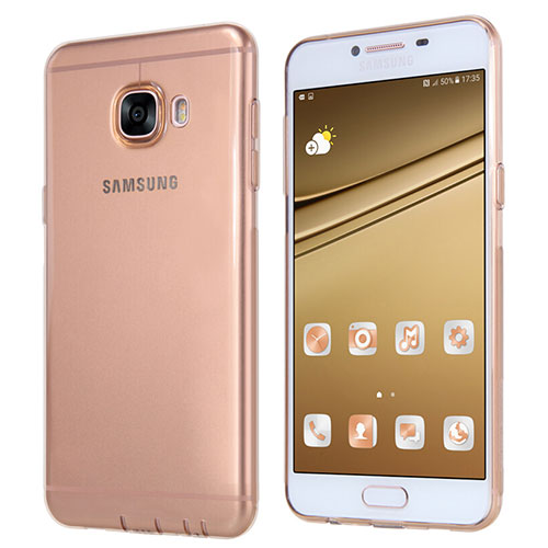 Ultra-thin Transparent TPU Soft Case T06 for Samsung Galaxy C5 SM-C5000 Gold