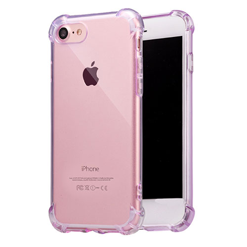 Ultra-thin Transparent TPU Soft Case T07 for Apple iPhone 7 Purple