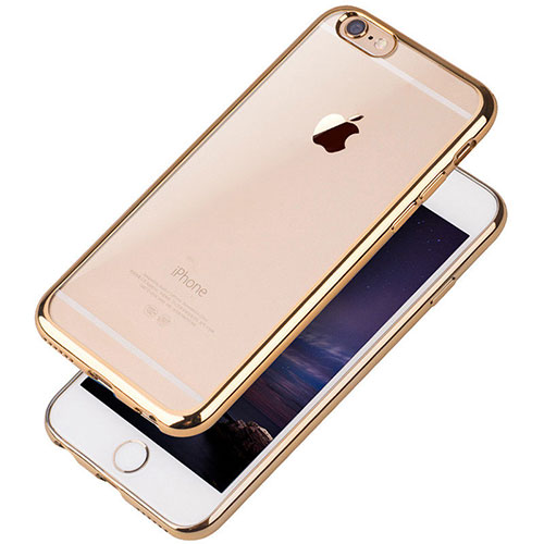 Ultra-thin Transparent TPU Soft Case T08 for Apple iPhone 6S Gold