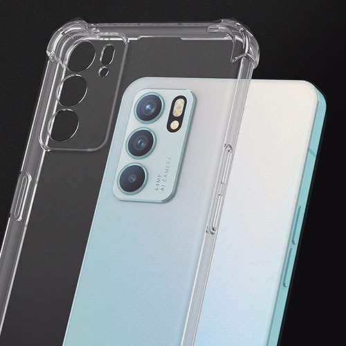 Ultra-thin Transparent TPU Soft Case T13 for Oppo Reno6 5G Clear