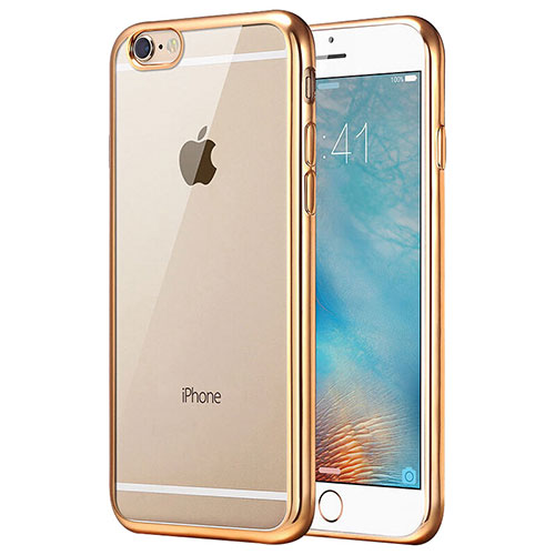 Ultra-thin Transparent TPU Soft Case T16 for Apple iPhone 6 Gold