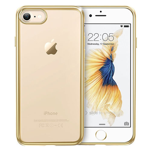 Ultra-thin Transparent TPU Soft Case T18 for Apple iPhone SE (2020) Gold